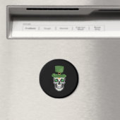 Aimant Crâne de sucre Saint-Patrick Leprechaun Trèfle (In Situ (Lave-vaisselle))