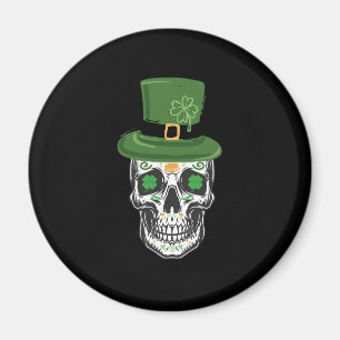 Aimant Crâne de sucre Saint-Patrick Leprechaun Trèfle
