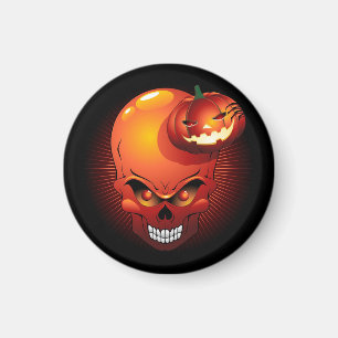 Aimant Crâne d'Halloween et Citrouille