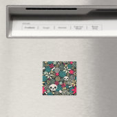 Aimant Crâne en fleurs (In Situ (Lave-vaisselle))