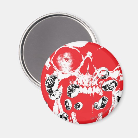 Aimant Crâne et anneaux - Rouge (Recto/Verso)