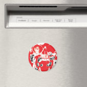 Aimant Crâne et anneaux - Rouge (In Situ (Lave-vaisselle))