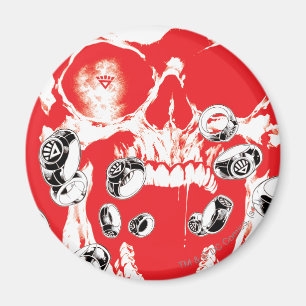 Aimant Crâne et anneaux - rouge