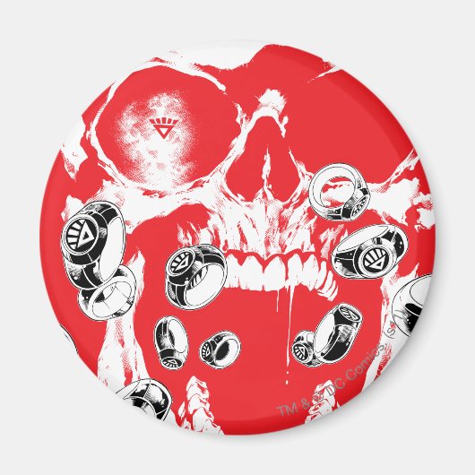 Aimant Crâne et anneaux - Rouge (Devant)