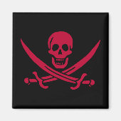 Aimant Crâne et épées de Crimson Drapeau pirate de Calico (Devant)