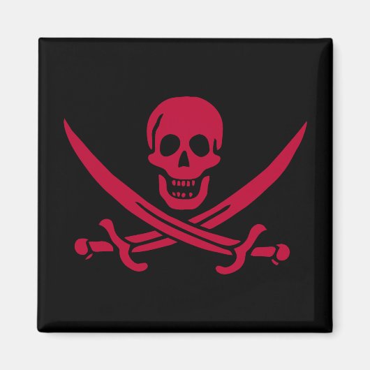 Aimant Crâne et épées de Crimson Drapeau pirate de Calico (Devant)