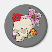 Aimant Crâne et flore (Devant)