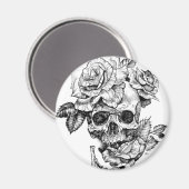 Aimant Crâne humain et encre noire rose (Recto/Verso)