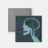 Aimant crâne logique éclairé (Recto/Verso)