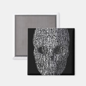 Aimant Crâne marbré noir et blanc (Recto/Verso)