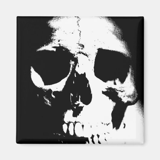 Aimant Crâne noir et blanc (Devant)