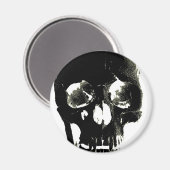 Aimant Crâne noir - Image négative (Recto/Verso)