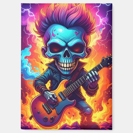 Aimant Crâne Punk Rock (Recto)
