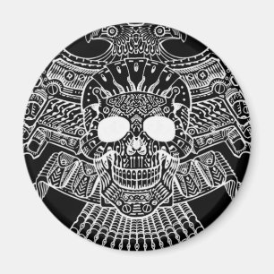 Aimant Crâne symétrique avec des armes à feu et des