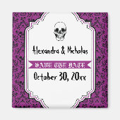 Aimant Crânes damas violet, mariage noir Enregistrer la d (Devant)