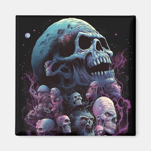 Aimant Crânes monstres Horreur Art (Devant)