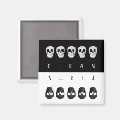 Aimant Crânes nettoyant noir noir noir blanc réversible (Recto/Verso)
