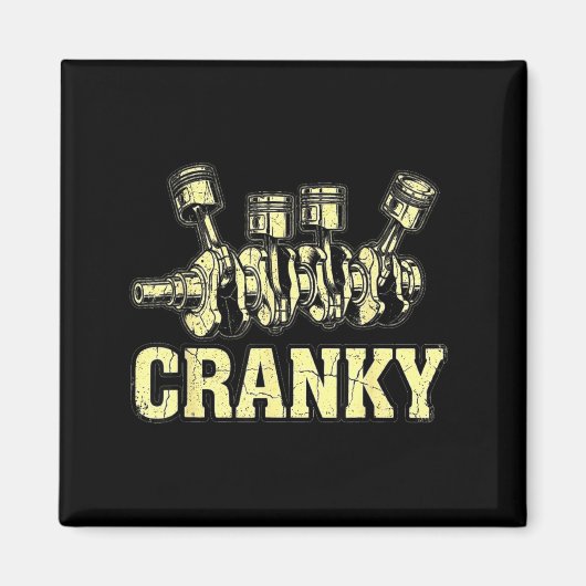Aimant Cranky Car Engine Crankshaft Fathers Day Dad Men H (Devant)