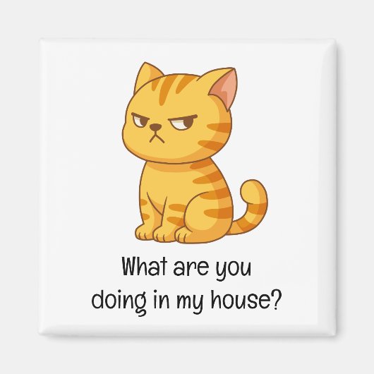 Aimant Cranky Orange Tabby Cat Funny Text (Devant)