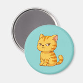 Aimant Cranky Orange Tabby Cat Green (Recto/Verso)