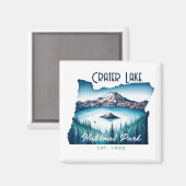 Aimant Crater Lake National Park Souvenir Cadeau (Recto/Verso)