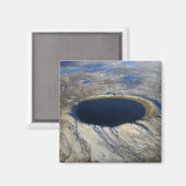 Aimant Cratère aérienne Pingualuit, Québec, Canada. (Recto/Verso)