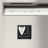 Aimant Cravate Tuxedo-Black Enregistrer La Date (In Situ (Lave-vaisselle))