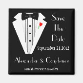 Aimant Cravate Tuxedo-Black Enregistrer La Date (Devant)