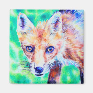 Aimant crayon couleur renard - art