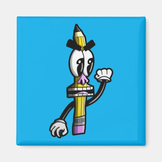 Aimant Crayon en colère corps entier (Devant)