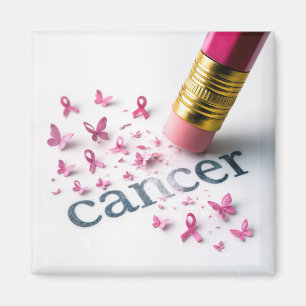 Aimant Crayon rose Effacer le texte du cancer