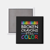 Aimant Crayons brisés Prévention du suicide par couleur (Recto/Verso)