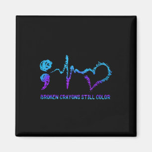 Aimant Crayons brisés Toujours Couleur Suicide Prévention