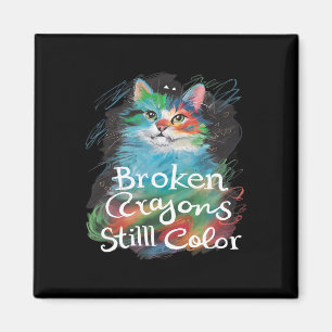 Aimant Crayons Cassés Colorent Encore Chat Professeur San
