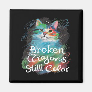 Aimant Crayons cassés Couleur encore Chat Enseignant Soin
