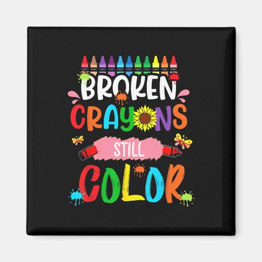 Aimant Crayons cassés Couleur encore Sensibilisation à la (Devant)