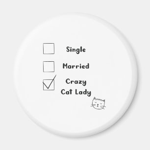Aimant Crazy Cat Lady Cat Maman Cadeau