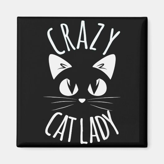 Aimant Crazy Cat Lady Funny Fur Mom Mother's Day Christma (Devant)