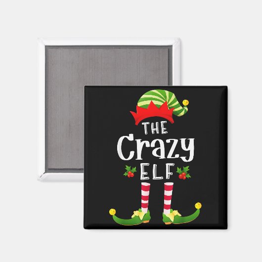 Aimant Crazy Christmas Elf Matching Pajama X-mas Party (Recto/Verso)