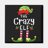Aimant Crazy Christmas Elf Matching Pajama X-mas Party (Devant)