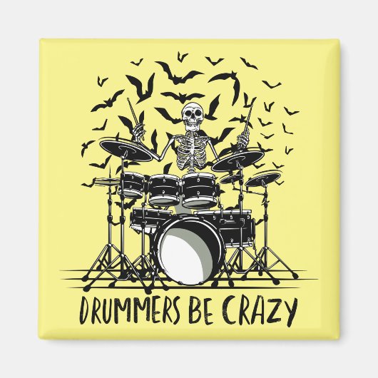 Aimant Crazy Drummer Skelton Design (Devant)
