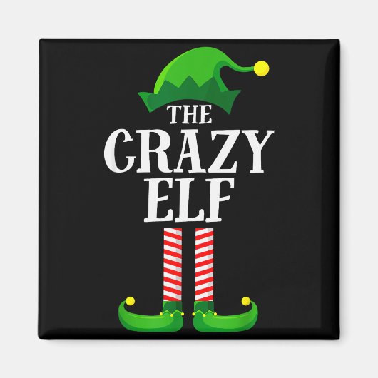 Aimant Crazy Elf Matching Family Group Christmas Party Py (Devant)