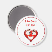 Aimant Crazy For You Heart Valentine Day (Recto/Verso)