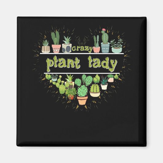 Aimant Crazy Plante Lady Heart Cactus (Devant)