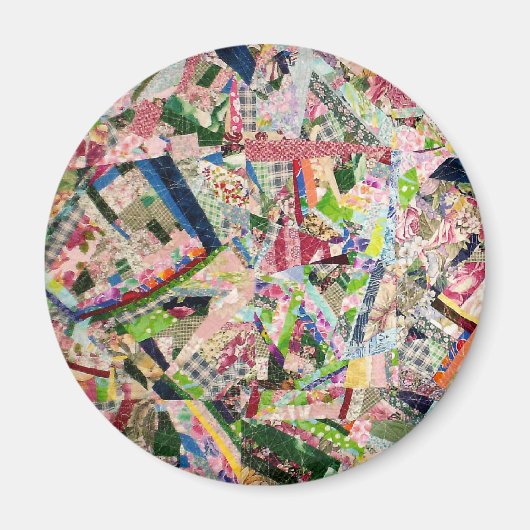 Aimant Crazy Quilt dans les couleurs du printemps (Devant)