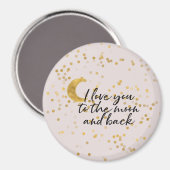 Aimant Cream Gold I love you to the moon confetti (Recto/Verso)