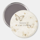 Aimant Cream Hearts Butterflies Christmas (Recto/Verso)
