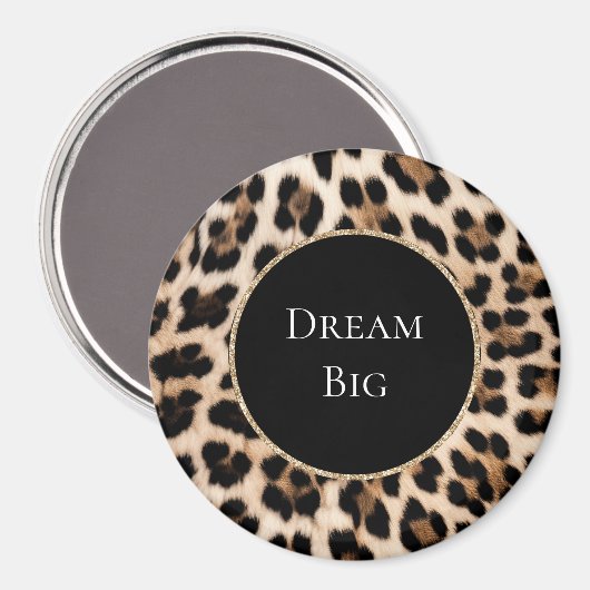 Aimant Cream Leopard Animal (Recto/Verso)