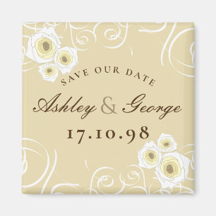Aimant Cream Roses Frotles Mariage Romantique Enregistrer