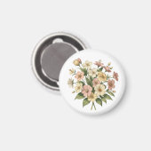 Aimant Création de bouquet à monogramme floral élégant (Recto/Verso)